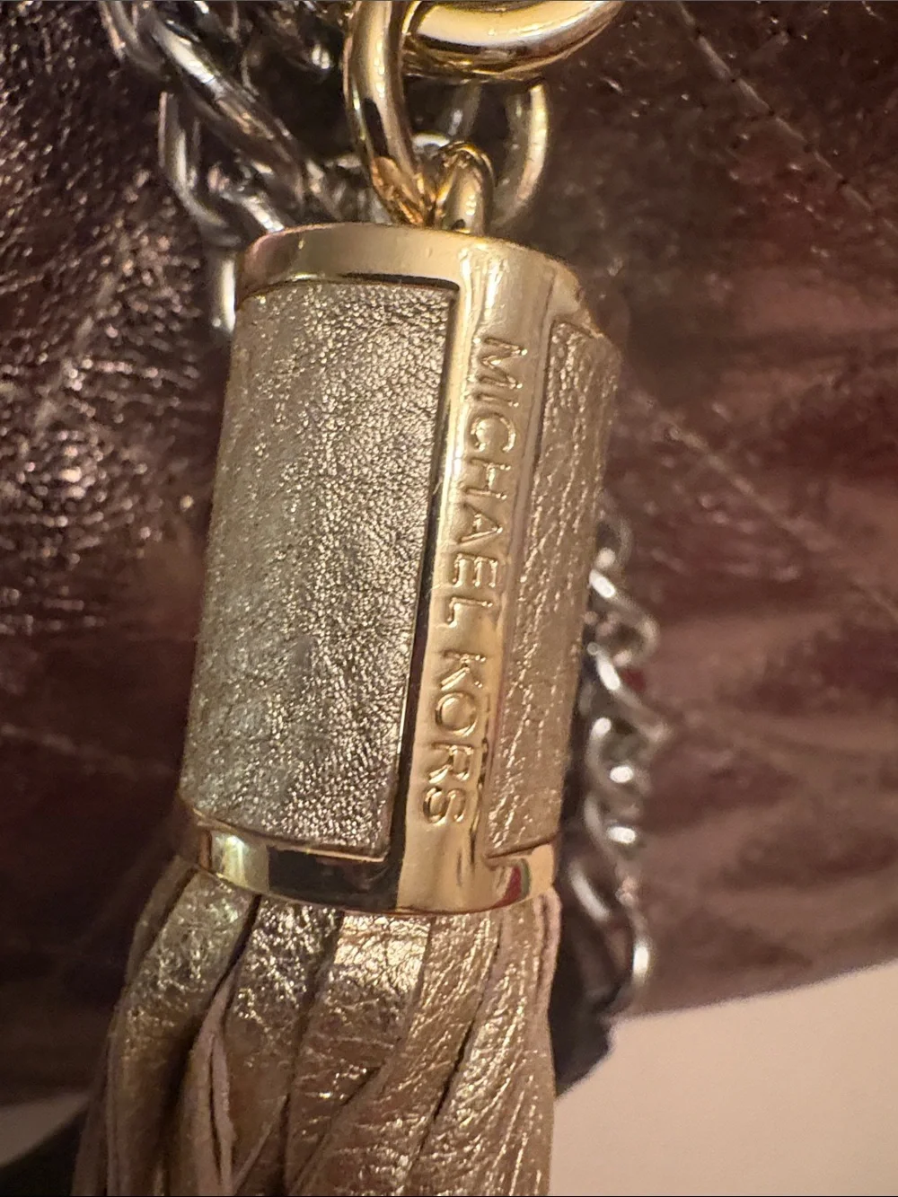 Michael Kors quilted metallic